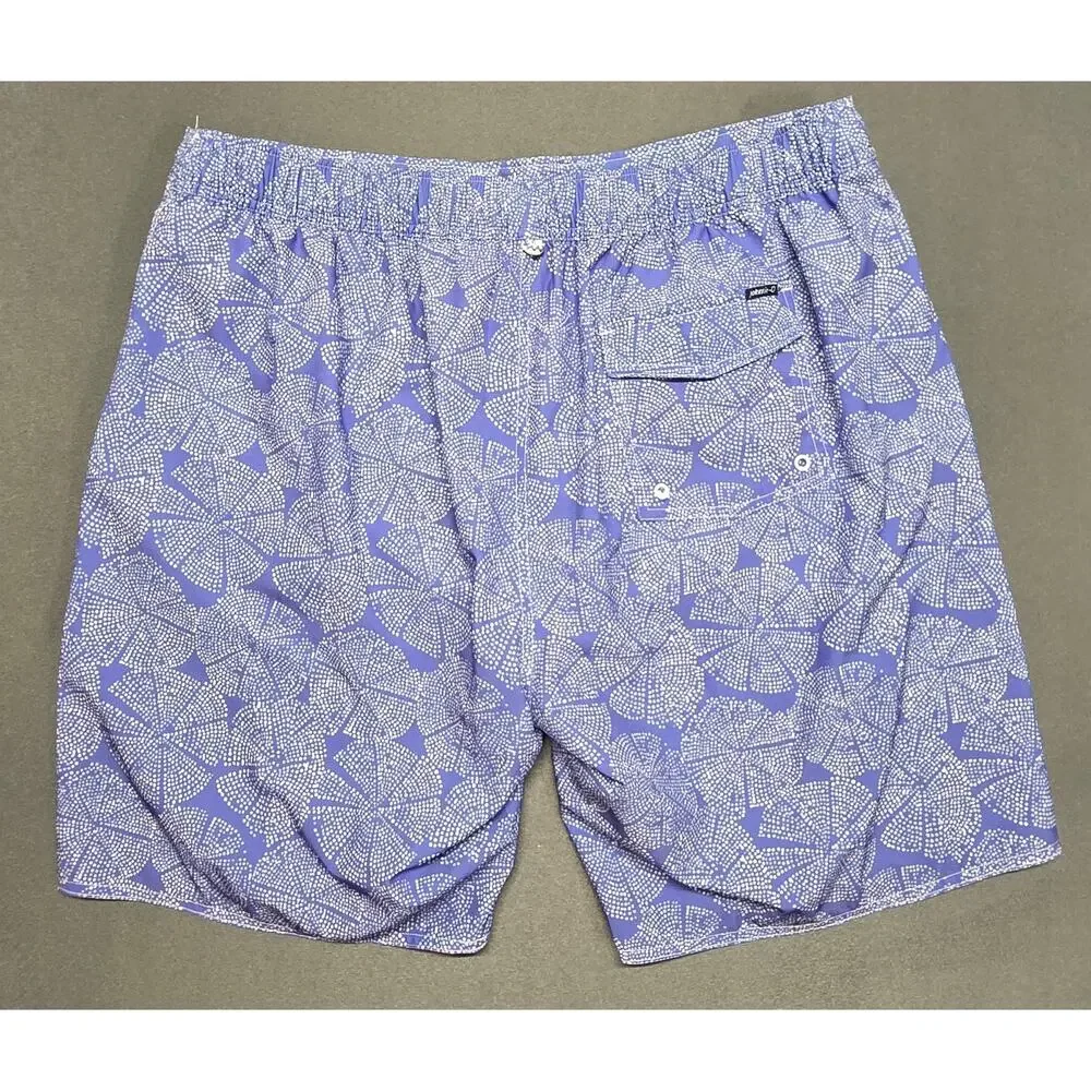 Johnnie O Mens 2X Half Elastic Southport Swim Trunks Board Shorts Blue 8